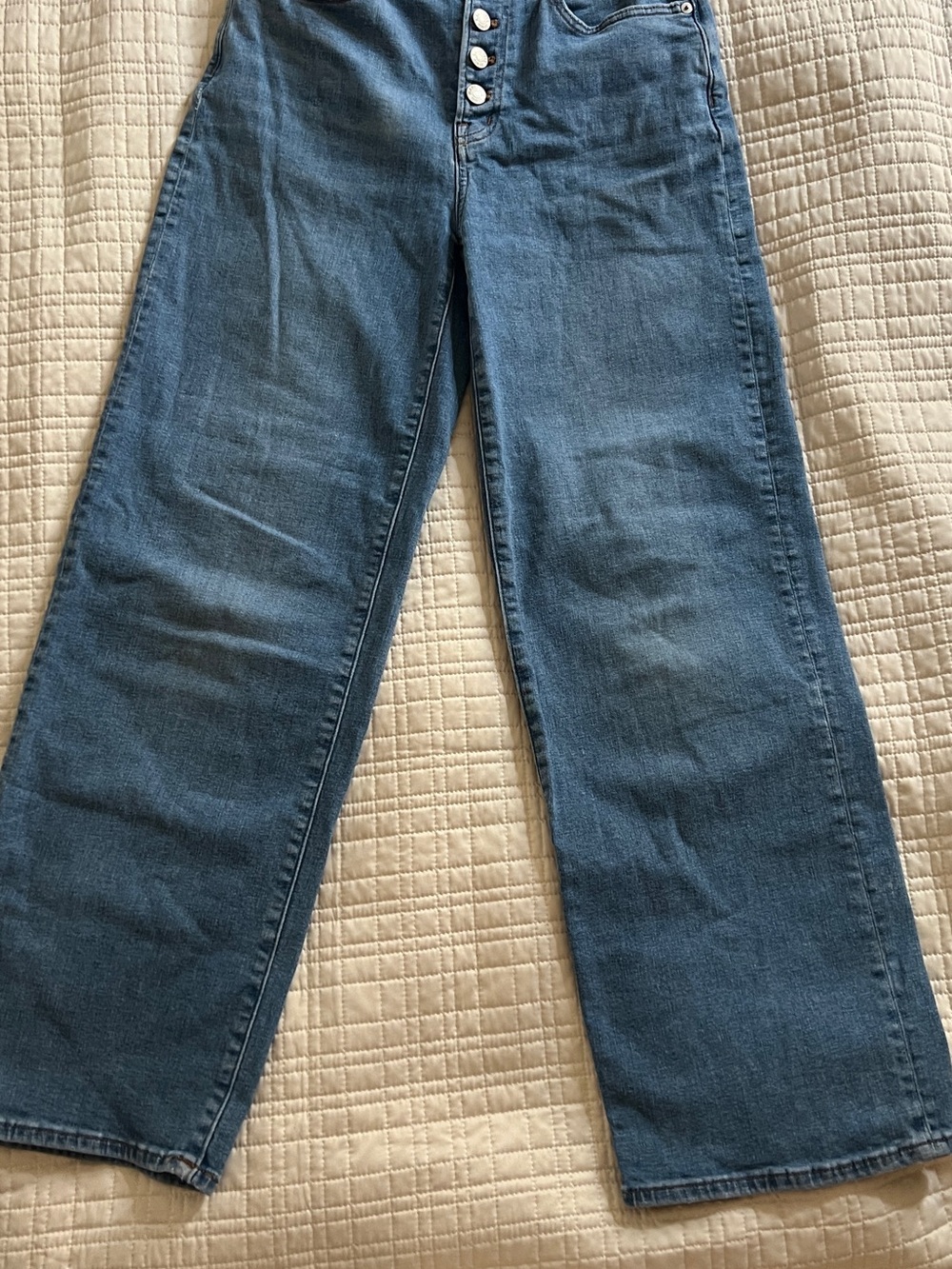 Madewell perfect Vintage wide-leg Medium Blue Button-Fly Jeans - Picture 4 of 5